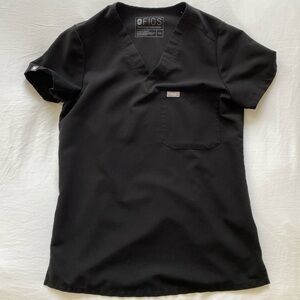 WearFigs Black Catarina Scrub Top - XXS